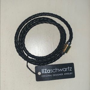 Liza Schwartz Black Leather Wrap Bracelet